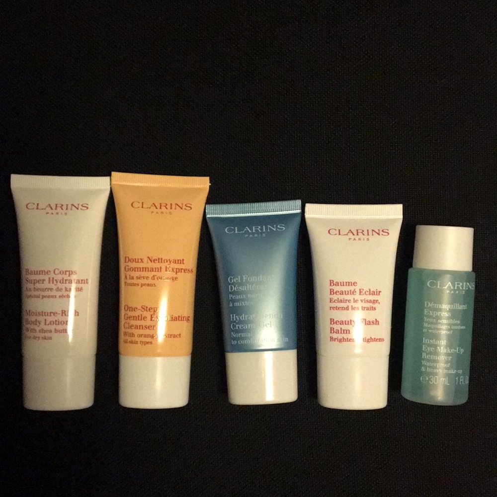 Clarins skin care traveling size